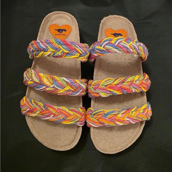 BRAND NEW ROCKET DOG WOMEN'S GREEN ASHLEY COLORFUL STRING SANDALl - Picture 2 of 16